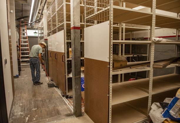 John Kyser is pictured in the inventory storage area behind the main shopping area of Tecovas  on Thursday, September 19.