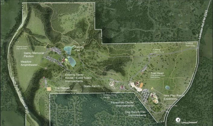 A map of Garey Park shows where the amenities are and how the city balances activities and natural spaces. (Courtesy City of Georgetown)