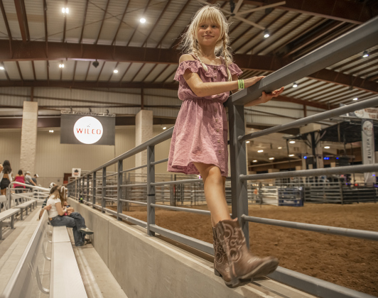 9-year-old Josalyn Farris enjoyed time with her family at the Williamson County Fair Rodeo  on Friday, October 25, 2024.  Photo by Andy Sharp.
