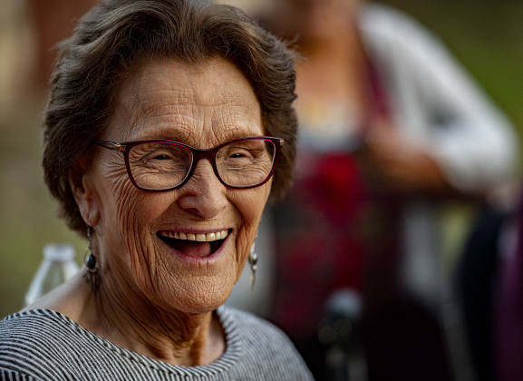 88-year-old Shirley Jansky enjoyed her evening during a National Night Out event held on Tuesday, October 1, 2024 at the Georgetown Housing Authority Activity Learning Center on West 18th Street.    Photo by Andy Sharp.