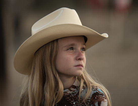 10-year-old Noel Bennett enjoyed being a spectator at this year's Clayman Rodeo on Saturday, October 5, 2024.  Held at Windsong Farm, the rodeo was founded by Kelly and Jim Bob Clayman.    Photo by Andy Sharp.