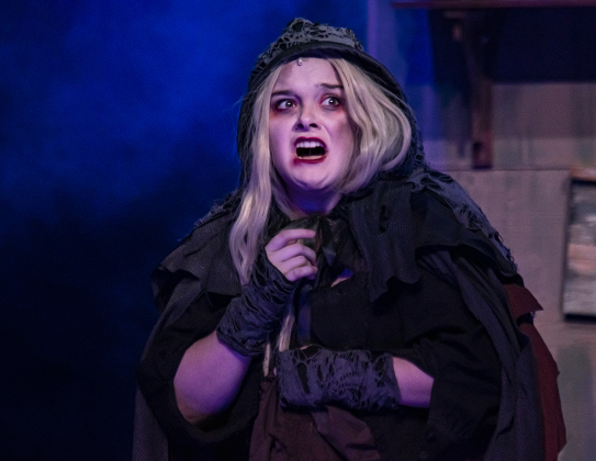 Hannah Ferguson, playing the beggar woman, is pictured during a Thursday, October 3, 2024 dress rehearsal of "Sweeney Todd," playing on the Springer Stage at the Georgetown Palace through November 3rd.    Photo by Andy Sharp.