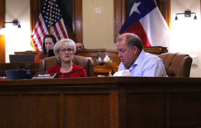 County Commissioner Russ Boles talks about Agenda Item No. 23 during the November 5 Commissioners Court meeting. Photo by Nalani Nuylan.