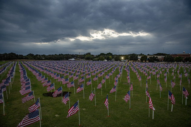 The Georgetown Field of Honor is pictured  on  Friday, November 8, 2024.  Sponsored by the Rotary Club of Georgetown, the Field of Honor includes 2,000 American flags covering ten acres in San Gabriel Park.  With events throughout the week, the flags will fly here until November 17th.   Photo by Andy Sharp.