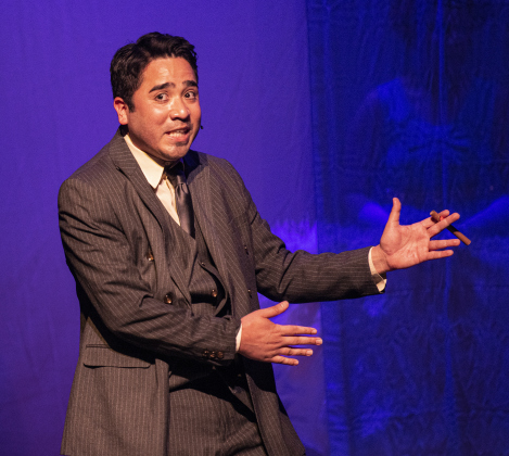 Ensemble cast member Gabriel Montante is  pictured in the Georgetown Palace dress rehearsal for "White Christmas" on Thursday, November 21, 2024.  The production is playing on the Springer Stage through December 29th.  Photo by Andy Sharp.