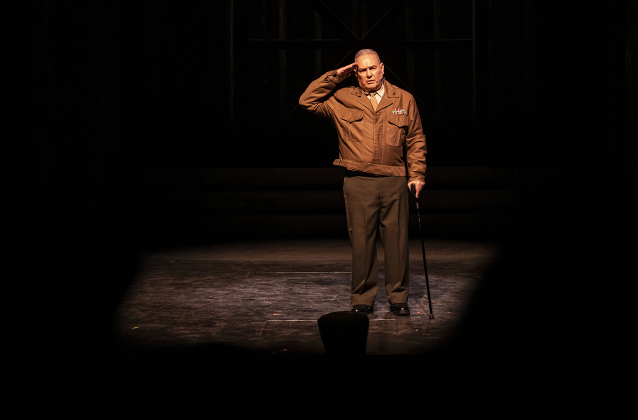 Michael Rafferty, as General Waverly, is shown  in the Georgetown Palace dress rehearsal for "White Christmas" on Thursday, November 21, 2024.  The production is playing on the Springer Stage through December 29th.  Photo by Andy Sharp.