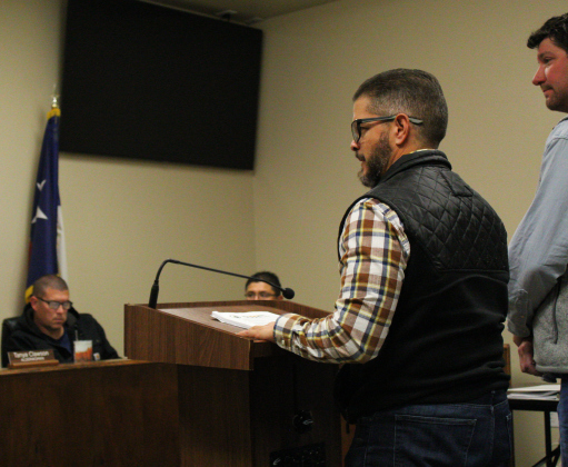 Director of Development Services Jorge Hernadez explains the Community Development Block Grant projects to Jarrell City Council at the December 3 meeting. Photo by Nalani Nuylan.