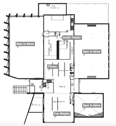The second floor will have a large workout area and space for group exercise classes. (Courtesy YMCA)
