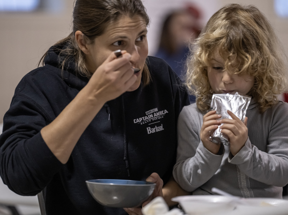 Amy Masheter and daughter Hannah, who will be 4-years-old this month, enjoy their meal during the 9th Annual Free Soup Supper, held at St. Peter Lutheran Church  on Monday, February 10, 2025.