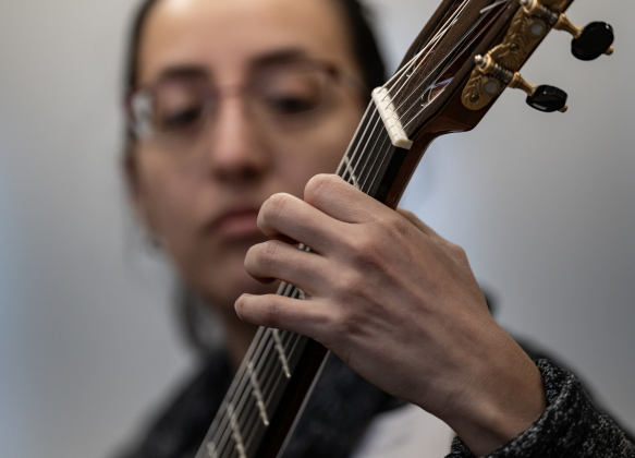 Gabriela Bravo (pictured) joined Kevin Taylor  to  perform during a Williamson County Guitar Society meet and greet held at the Georgetown Public Library on Saturday, February 22.