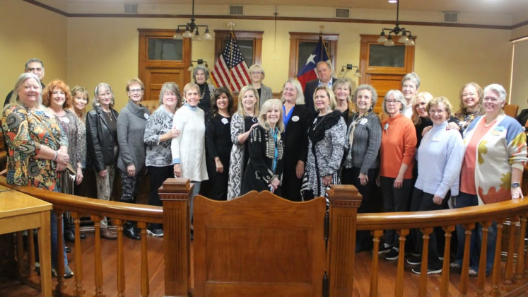 Women Helping Others was recognized for their community service during the January 28 Commissioners Court meeting. Joining WHO is the County Commissioners and nonprofits Ride On Center for Kids, the Caring Place, Opportunities for Williamson and Burnet Counties and The Locker.  Photo courtesy of Williamson County.