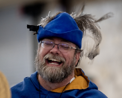 Chris Bush of Leander, whose society name is Christian, had a festive time at the Society for Creative Anachronism Bryn Gwald Candlemas, held Saturday, February 1, 2025.