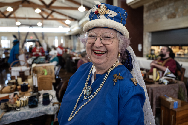Patricia Allison of San Antonio, as Baroness Anne Harper, was one of the attendees at the Society for Creative Anachronism Bryn Gwald Candlemas, held Saturday, February 1, 2025 at the Georgetown Community Center in San Gabriel Park. 