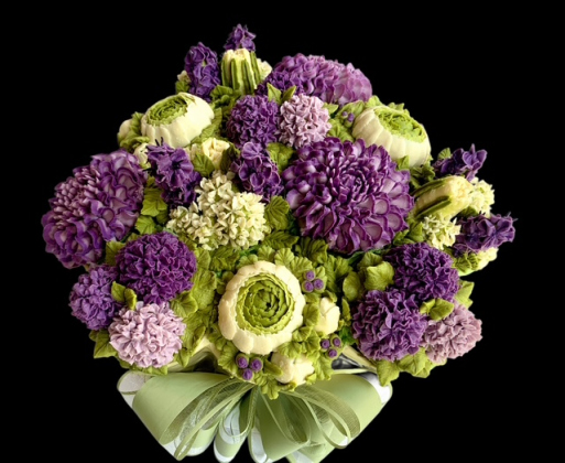 To make a flower bouquet, the cupcakes have to be delicately arranged using paper cups and tissue paper. Photo courtesy of Debra Vandenberg