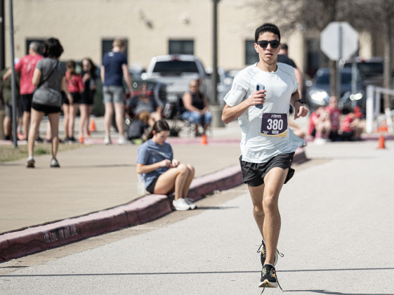 16-year-old Matthew Morales, a student at Georgetown High School, was the first finisher in the 5K event  during the 13th Annual Chase the Chief, held Sunday, March 2, 2025 at East View High School.   2,000 people were registered for the one-mile fun run and 5K event.   Proceeds from the races support physical education programs in Georgetown.   Photo by Andy Sharp.