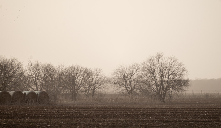 Strong winds led to a dusty landscape as seen along County Road 192 in Jonah  on Tuesday, March 4, 2025.