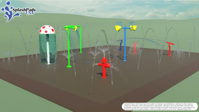 The Hunter Glen Subdivision in Jarrell will get a 2,000 square foot splash pad. Illustration courtesy of Hunters Glen Subdivision.