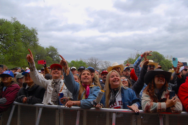 Two Step Inn attendees sing along to The Panhandlers’ “West Texas is the Best Texas” on Sunday, April 6.  (Photos by Kaitlyn Wilkes)