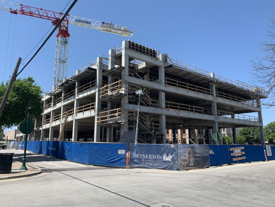 The downtown parking garage is being built at 502 South Main Street.