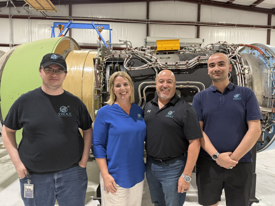 Southwest Aerospace Technologies owners Renee and Kurt Encinias, center, run the company with their sons Damian (left) and Joseph (right). Photo by Abbey Archer