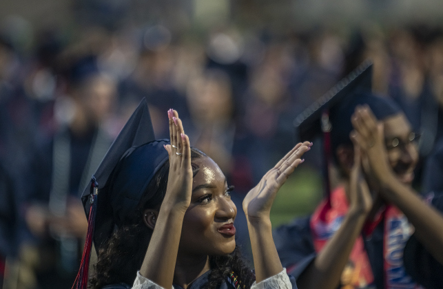 Harmony Bartley was one of the 489 seniors taking part in commencement for East View High School at the Georgetown ISD Athletic Complex on Friday, May 23, 2025.    Photo by Andy Sharp.