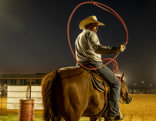 Ethan Walden prepares to take part in Team Roping  at the 80th Williamson County Sheriff's Posse Rodeo on  Friday, June 28, 2024. Sun Archive. 