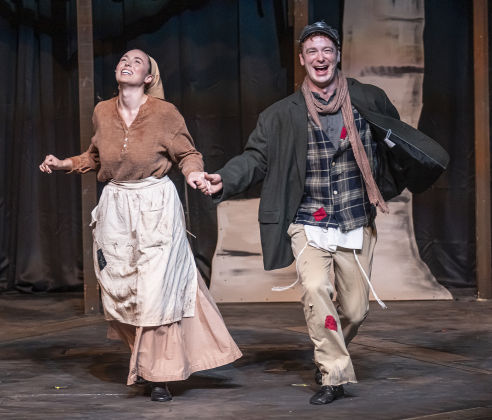 Avery LaRue, left, as Hodel, and Matthew Hubble, playing Perchik, are shown in a photo from the dress rehearsal for the Palace production of “Fiddler on the Roof”  on Thursday, May 29, 2025.  The play will run through July 6th on the Springer main stage.    Photo by Andy Sharp.