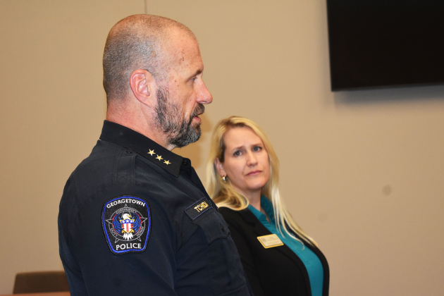GPD Chief Cory Tchida and Wilco Justice of the Peace Evelyn McLean