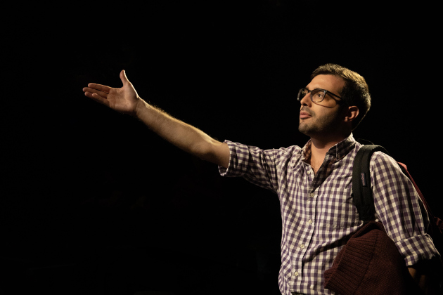 Gerry Stamatelatos as Hal, one of Robert’s Ph.D. students. Photos courtesy The Palace Theatre