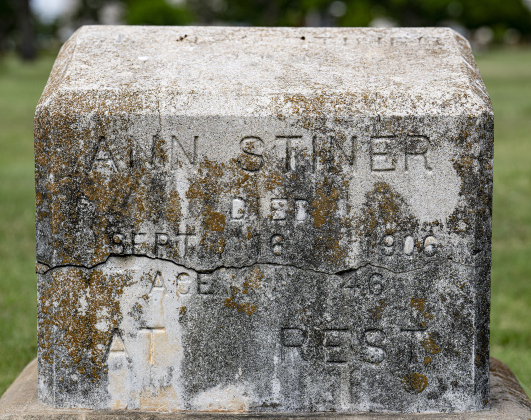 The burial place of Ann Stiner, who died in September 1906, is shown  at Citizens Memorial Garden Cemetery during a  marker unveiling ceremony held  on Juneteenth, Thursday, June 19, 2025.