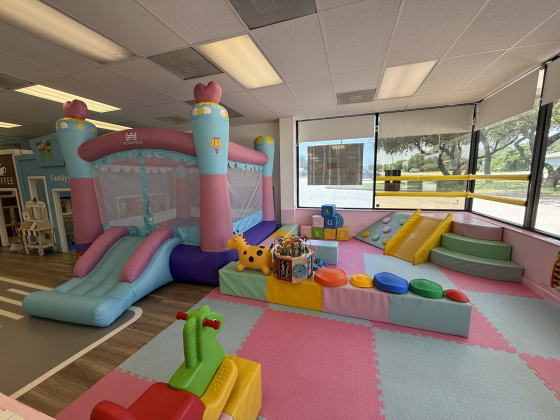 Bouncy castle and baby play area at Family Barn in Georgetown.