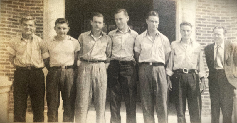   Charles Woodruff McCook, far left, is pictured as part of the Eagles’ track team in a 1937 Georgetown High School year book. 