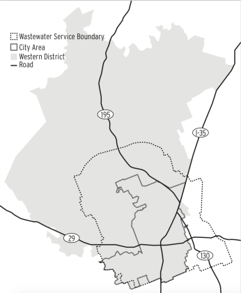 Georgetown’s water and wastewater service areas reach different parts of Williamson County.
