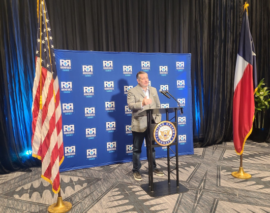 U.S. Senator Ted Cruz answers questions at a press conference on the CHIPS Act, the Central Texas Floods and the One Big Beautiful Bill after the Power Lunch. Photo by Nalani Nuylan.