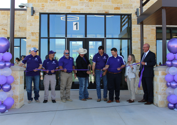 Florence ISD School Board members are joined by Assistant Superintendent of Curriculum and Instruction Dr. Kelly Avritt and Mr. Kirkpatrick to cut the ribbon opening the new Florence Elementary School. 