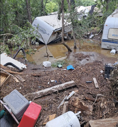 RVs are still displaced three days after last weekend’s flood.  Photo courtesy Shelly Wynn