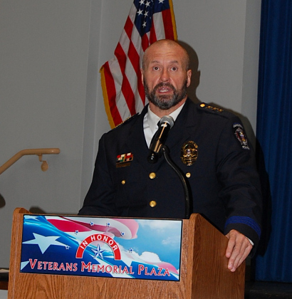 Police Chief Cory Tchida spoke about the police officers who lost their lives on September 11, 2001.