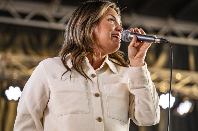 Lauren Tyler, with The Tyler’s, performed with her group  at the Williamson County Fair on Wednesday, October 22, 2025. Held at the Williamson County Expo Center, the fair and rodeo continues through Saturday.   Photo by Andy Sharp.