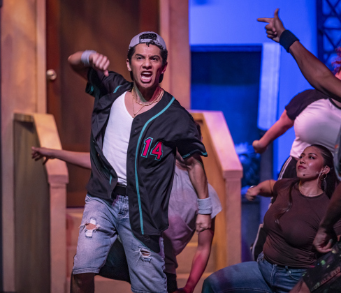 Rafael De La Cruz Colunga, playing Sonny, is pictured in a scene from the Thursday, October 2, 2025 dress rehearsal for “In the Heights,” playing on the Palace Springer Stage through November 2nd.  Photo by Andy Sharp.