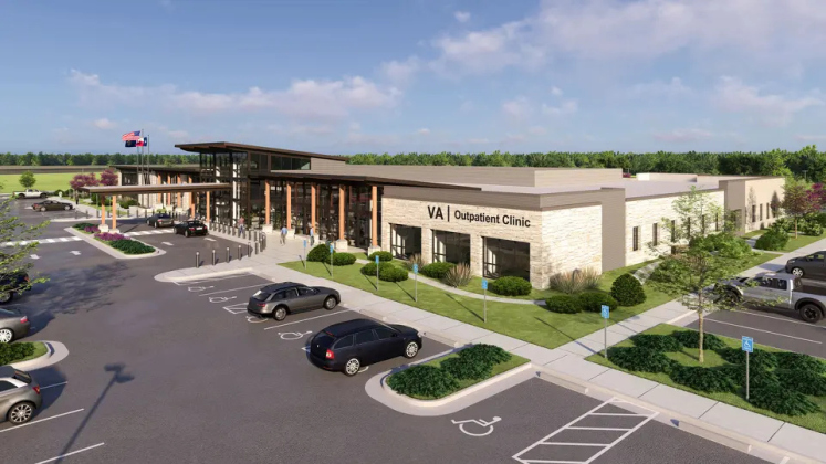 A $44.5 million VA Clinic is coming to Round Rock in the winter of 2027. Illustration courtesy of Canaan Brumley.