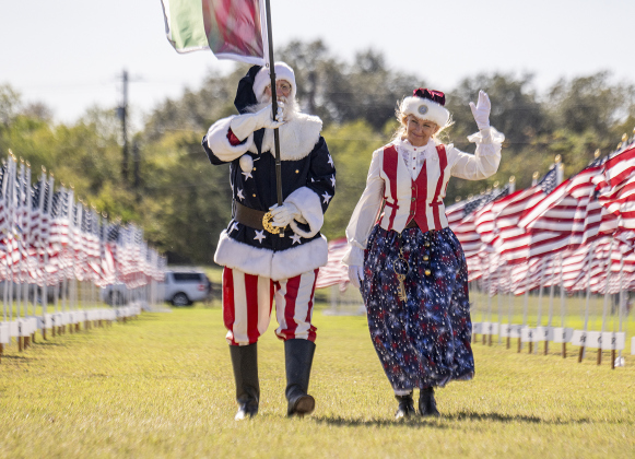 Santa and Mrs. Claus participated in the Parade of Colors at the Georgetown Field of Honor on Sunday, November 9, 2025.