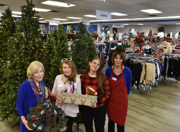  From left, VP of Resource Development Linda Stephens, VP of Marketing Yvonne Woodburn, Southwestern Volunteer Holly Akers, and VP of Finance Deborah Thomas stand in the newly-decorated Assistance League Thrift Shop at 900 North Austin Avenue.  The Assistance League supports causes including Operation School Bell — which provides clothing to students up to fifth grade — Georgetown ISD’s Bridges program,  mentoring and reading programs in Jarrell and Florence ISDs, teacher funding and scholarships. 