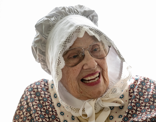 Georgia Ann Kelley, a member of the Lutonsky family, relaxes in the living room of the 125-year-old family farmhouse  during Heritage Farm Day, held at the 125-year-old Lutonsky Farm on Saturday, November 15, 2025.