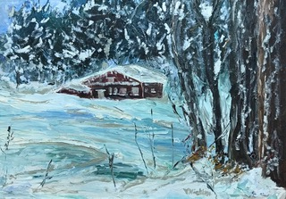 Violet Nicklen’s artwork is on display at the Palace Playhouse lobby.