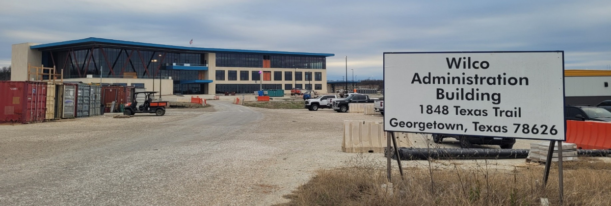 Exterior work, including Windows, doors and roofing, were completed on the new Williamson County administrative building in December. 