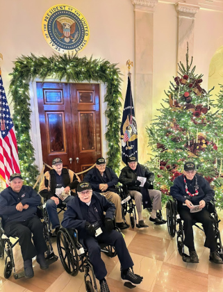Grover Trytten (second from left) joined other Honor Flight veterans in visiting the White House.