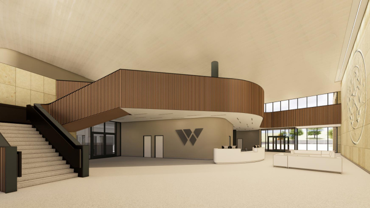 Conceptual designs for the new Williamson County Administration headquarters show the first floor lobby that can lead residents to county services such as the County Clerk's, tax office, or the Commissioners Court on the second floor.