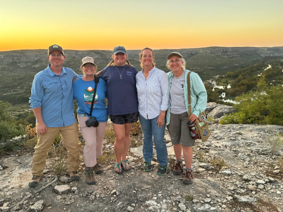 County Extension Agent Shelley Franklin, second from left, stands with some of the Good Water Master Naturalist at the Devil’s River. 