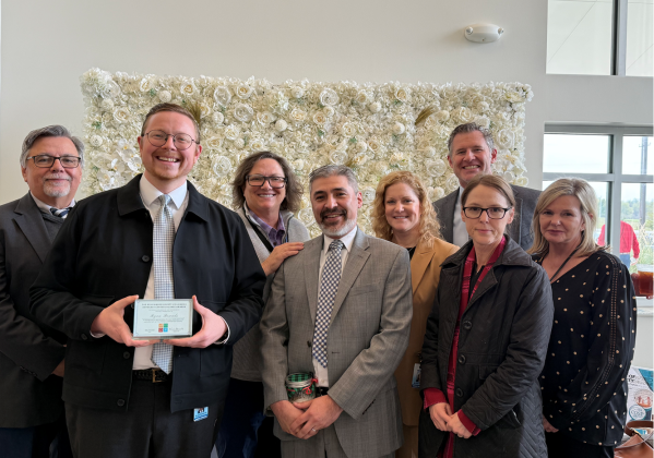 Ryan Bownds (second from left) was awarded the Excellence in Justice Award from the Williamson County Children’s Advocacy Center’s Multi-Disciplinary Team on December 3. He is with members of the Williamson County District Attorney’s Office. Photo courtesy of the Williamson County District Attorney’s Office.