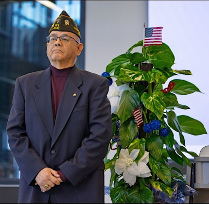 Frank Espinosa Jr. received an encased Congressional Record in recognition for Congressional Veteran Commendation award, an American flag, and a John Carter challenge coin for his community service efforts. (Photo courtesy Frank Espinosa)
